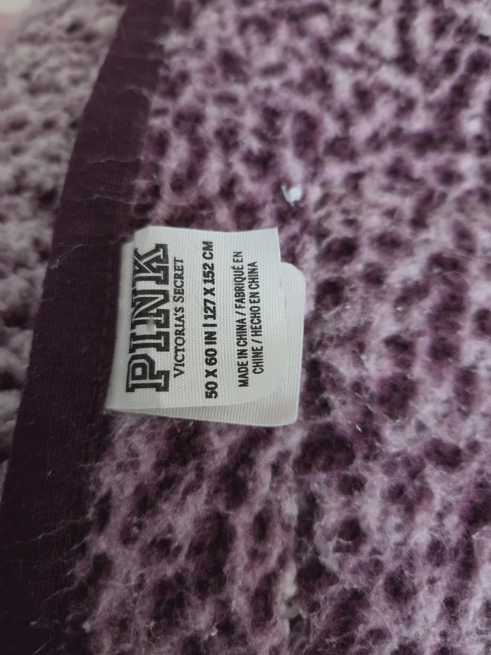 Plush Sherpa Throw Blanket - Mauve by VS PINK